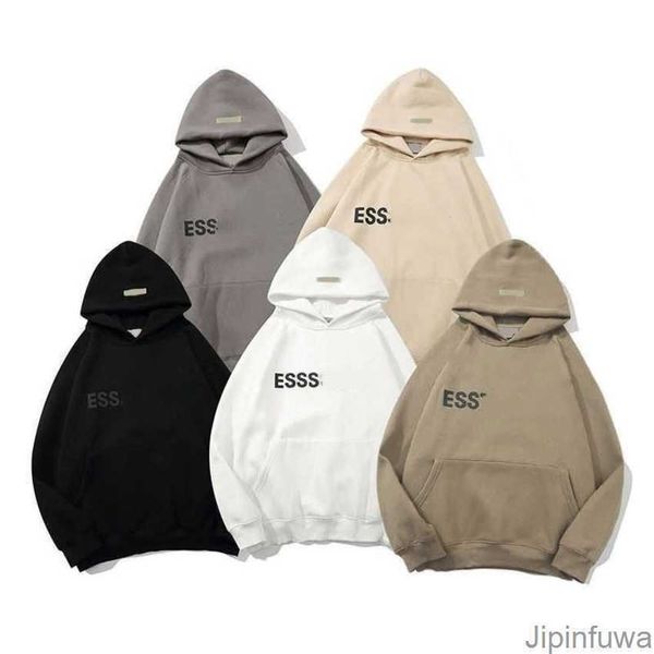 

2023 hip hop hoodies fashion brand essentials hoody sweater large couple men's and women's embroidered hoodie plush, Black