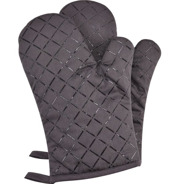 

silicone oven mitten heat resistant anti slip baking glove kitchen bakeware tools plaid pure color 1 pcs 1221527
