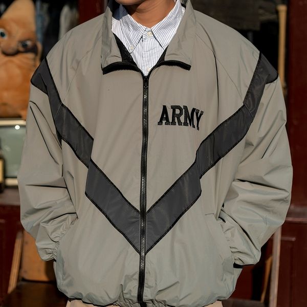 

mens jackets us army reflective windbreaker training sports water resistant pt msn 221129, Black;brown
