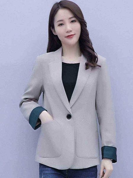 

women elegant long sleeve lapel fashion single button blazer casual chic office blazer coat business loose new 2022 j220813, White;black