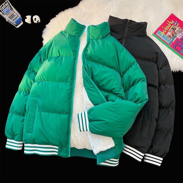 

men's down parkas winter harajuku fashion oversize winter thicken cotton jacket travel bubble coat warm plus size puffer jacket for mal, Black