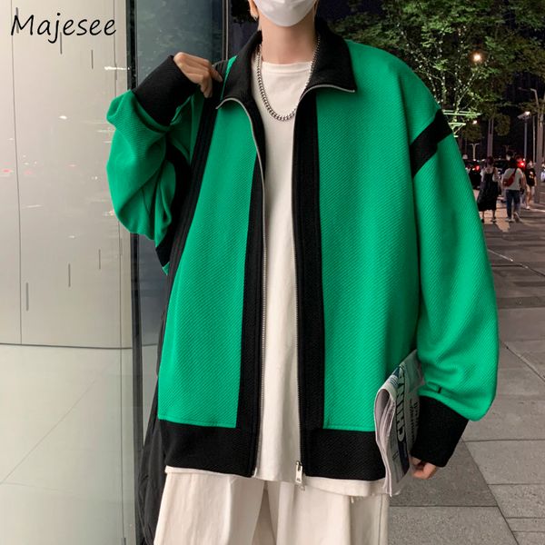 

men's jackets men zip up clothing teens dynamic handsome chaqueta casual baggy all match streetwear hipster fashion ins design 221129, Black;brown