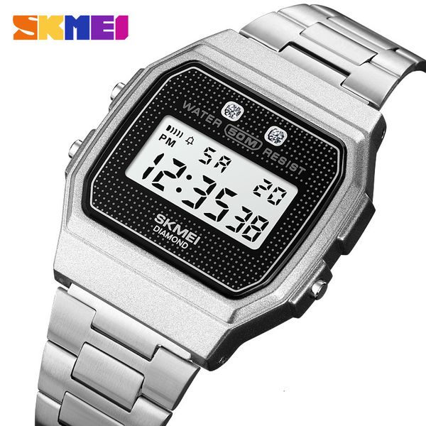 

wristwatches skmei fashion 5bar waterproof digital wristwatch military chronograph date week sport watches for men alarm clock reloj hombre, Slivery;brown