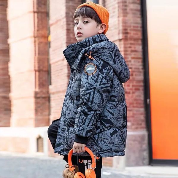 

down coat children parka kids winter down cotton jacket snowsuit clothing big boy warm coat thicken outerwear toddler clothes 221129, Blue;gray