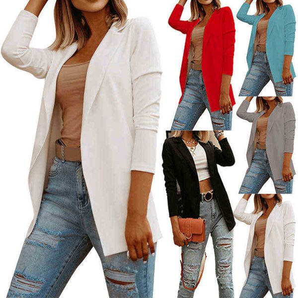 

women casual fashion long sleeves solid color korean style comfortable allmatch streetwear outerwear vest new 2022 j220813, White;black