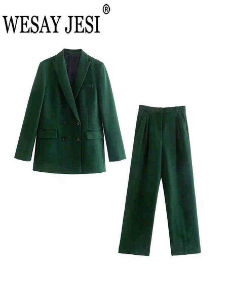 

suit wesay jesi women solid elegant suit double breasted lapel pocket blazer hi, White;black