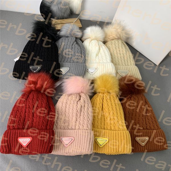 

thick wool hat women winter hats outdoor warm cashmere knitted caps letter triangle badage beanie, Blue;gray