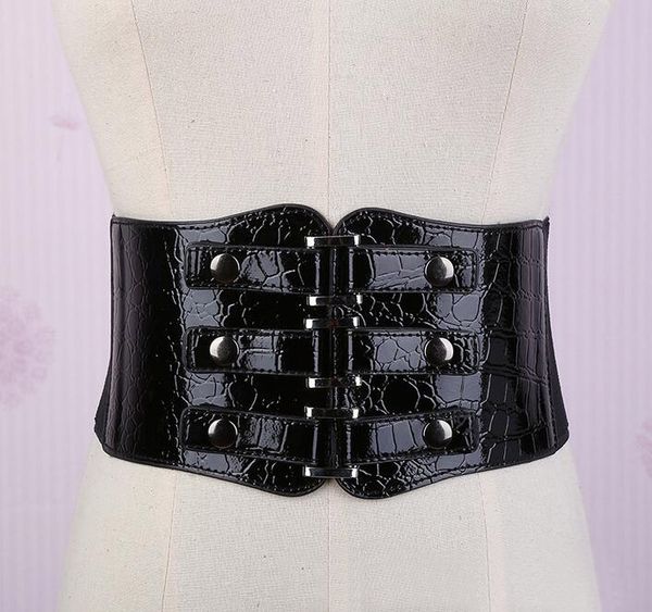 

costume accessories new metal punk rivet wide belts slim corset women cummerbund strap belt waist female clothes accessories, Silver