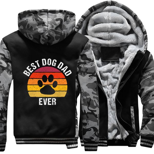 

men's jackets dog dad ever funny jackets for men clothing thicken warm camouflage fleece hooded coat us size hoodies sweatshirt zipper, Black;brown