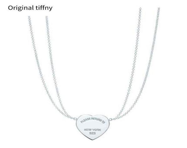 

necklace 925 silver pendant necklaces female jewelry exquisite craftsmanship classic blue heart luxury5759548