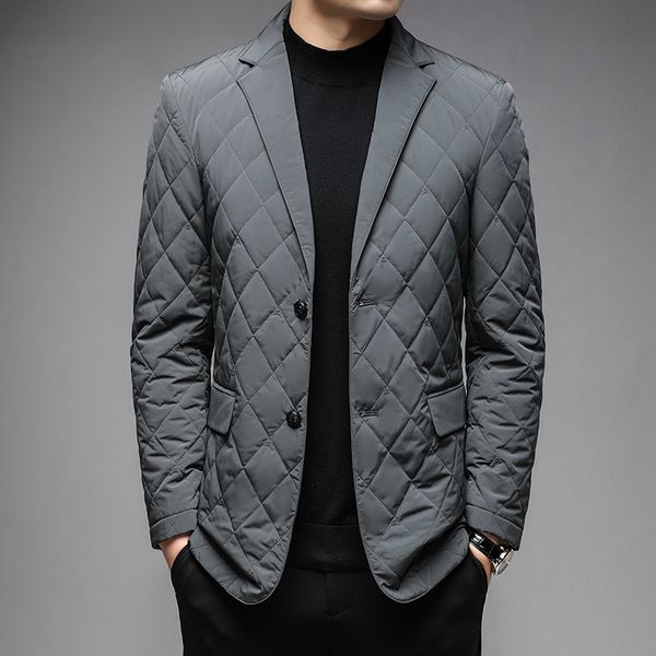 

mens vests mlshp white duck down blazer luxury solid color single breasted casual man coats spring autumn male jackets 3xl 221129, Black;white