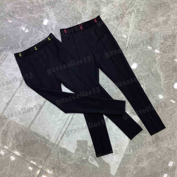 

leggings for women designer pants fashion brand yoga leggings gu contrast color webbing waist letter logo print sweatpants, Black;white