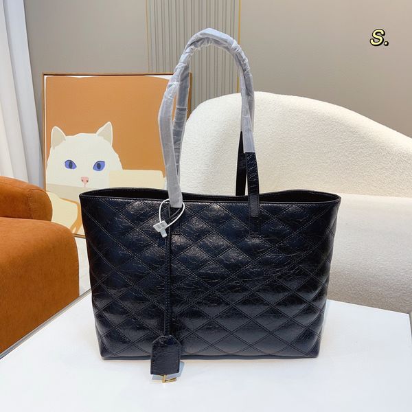 

5a luxury brand designer totes classic diamond lattice plain leather large capacity handbag women single shoulder bags