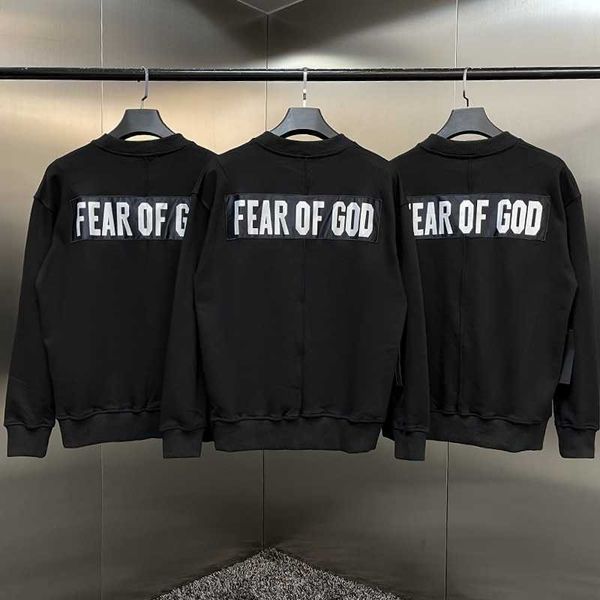 

Fashion Ess Designer Hoody hoodie ess hoodies hooded for mens Bear of God main line pasted with letters printed on the back Biebers same fog Chaogao street round neck, Black