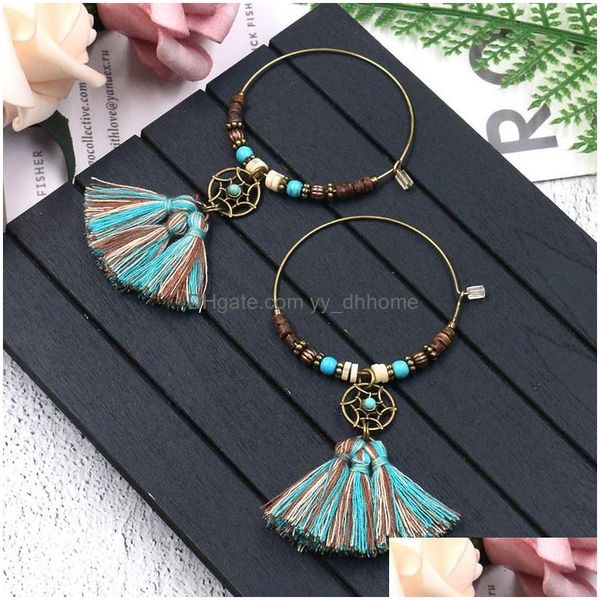 

dangle chandelier bohemian ethnic earrings fashion big circle accessories long tassel pendant wholesale drop delivery jewelry dh9pz, Silver