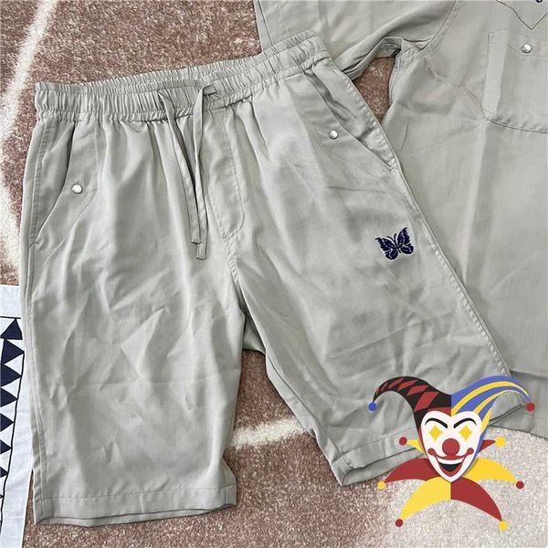 

men's shorts purple butterfly needles shorts men women embroidery 1 1 high street needles shorts button pocket awge breeches t221129 t2, White;black