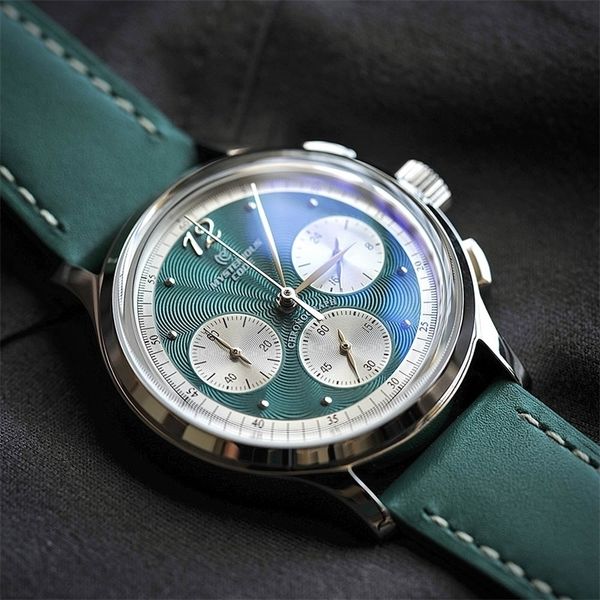 

wristwatches 38mm mystery code cool stainless steel men s and women s pilot watch chronograph waterproof leather strap luxury quartz movemen, Slivery;brown
