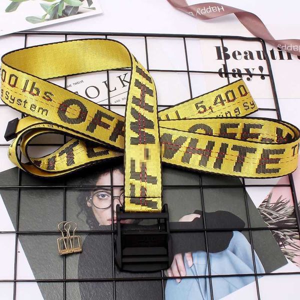 

belts adhesives 2020 new industrial style canvas correct version offow yellow with the same fashion belt, Black;brown