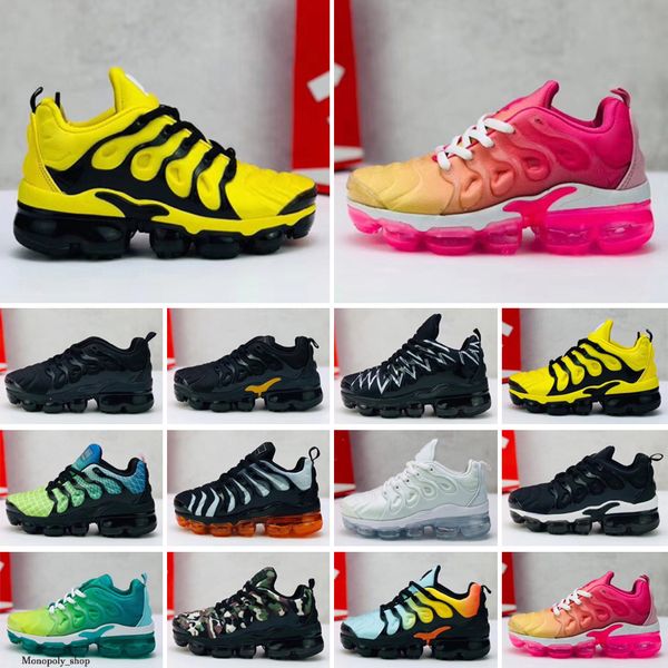 

2023 toddler kids tn breathable rainbow mesh running sneakers tns cushion children pour enfants athletic sport shoes plus trainers, Black;red