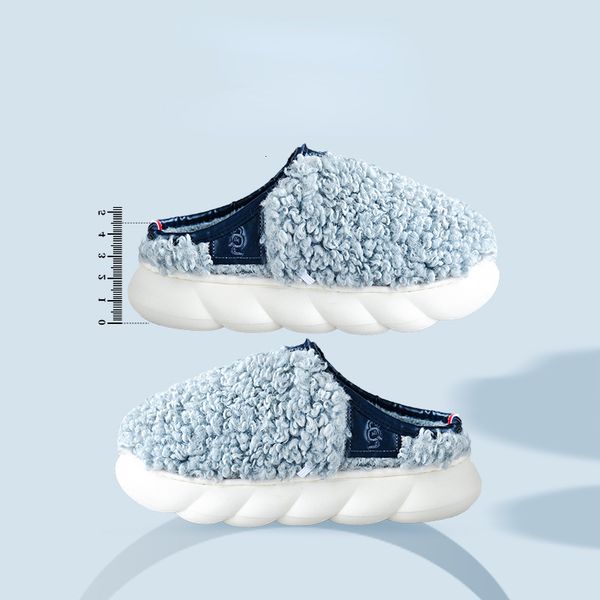 

slippers furry women home warm plush winter house platform shoes with fur female indoor soft couples 221129, Black