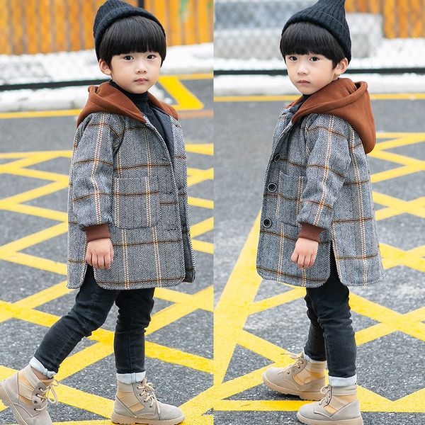 

coat winter spring boy thick woolen coat boys clothes boys jacket 221129, Blue;gray