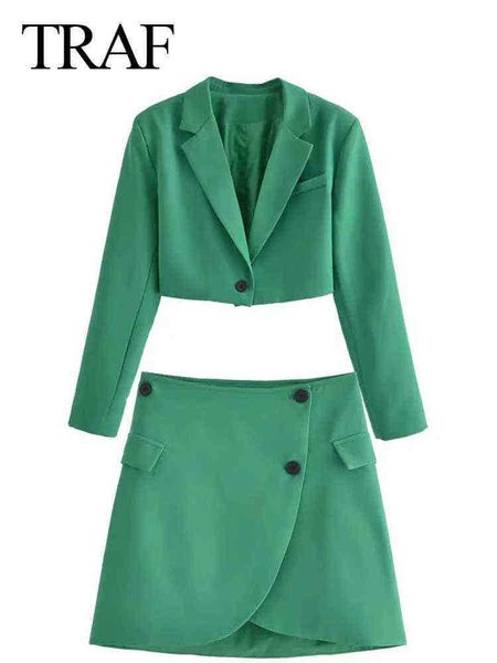 

suit met za women commuter office solid green short blazer jacket fashion slim, White;black