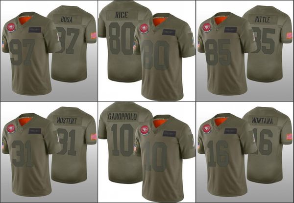 

jersey san francisco''49ers''men #10 jimmy garoppolo 80 jerry rice 85 george kittle 97 nick bosa''nfl'&#0, Black