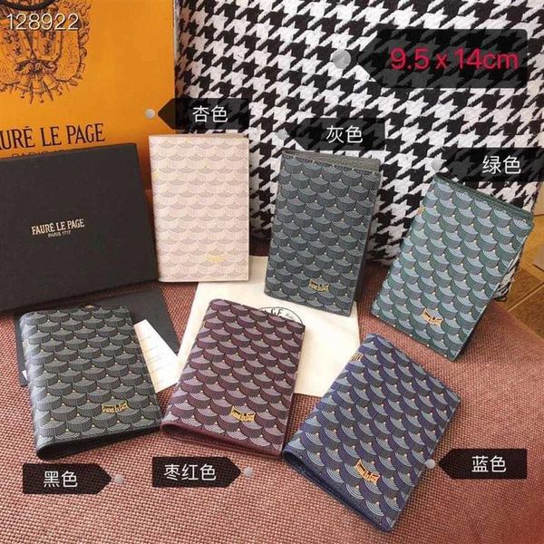 

2021 faure le fashion mens women wallets real leather passport holder clip bags luxury designer fish skin long purse with box230k, Red;black