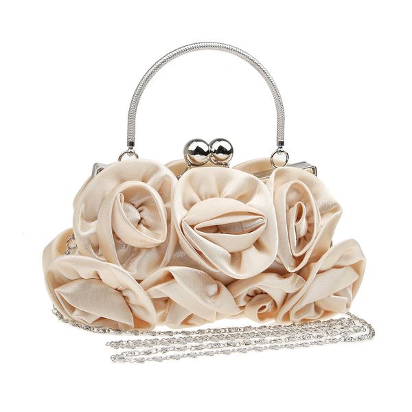 

evening bags vintage fashion silk doublesided flowers women's handbag wedding banquet bridal clutches female shoulder clutch 221128