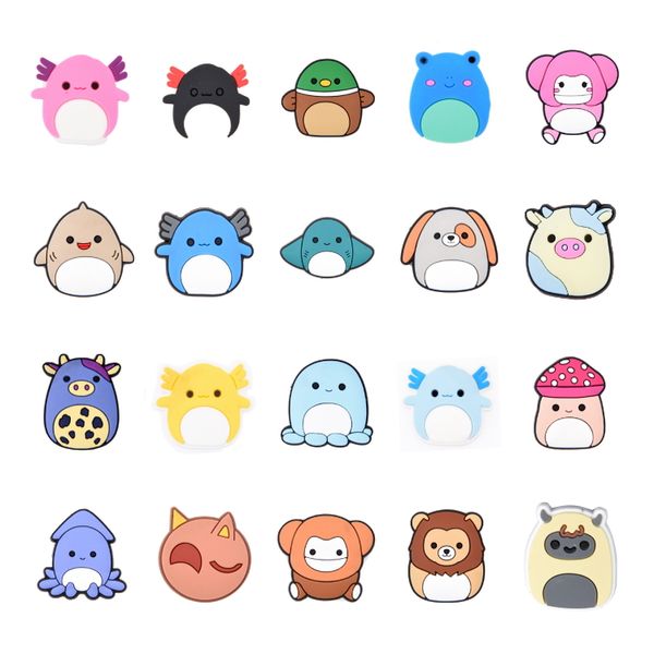 

squish mallow kawaii 7 dwarfs pvc shoe charms cartoon princess shoes decoration for kids croc pins accessories party gift, White;pink