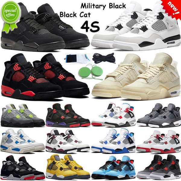 

2022 4s military black basketball shoes men women sail 4 infrared university blue black cat fire red royalty neon dark mocha pine green