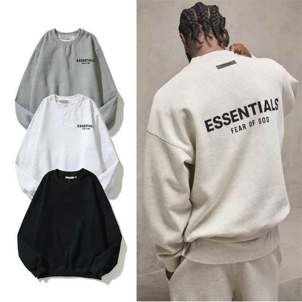 

hoodies hweatshirts fog season 8 double thread essentials alphabet pullover us loose men's sweater long sleeve t-shirt coat women, Black