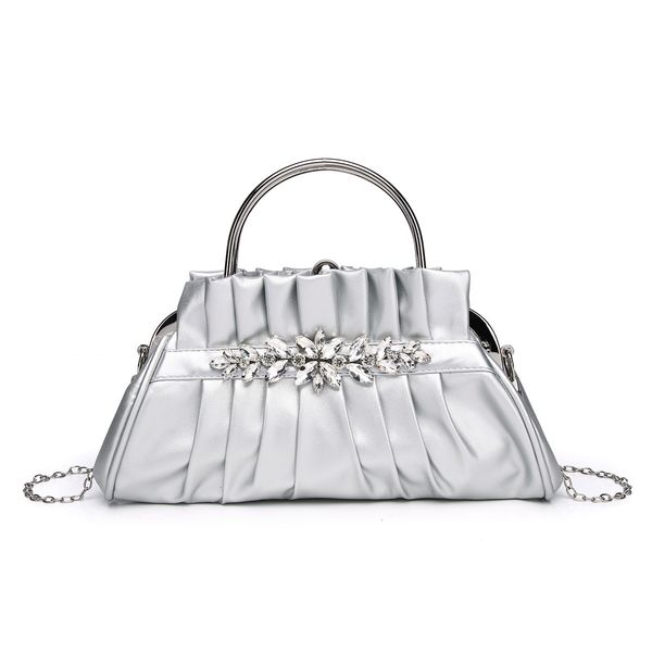 

evening bags women's fashion vintage pu folds handbags luxury clutches party chain shoulder female bridal wedding purse 221128