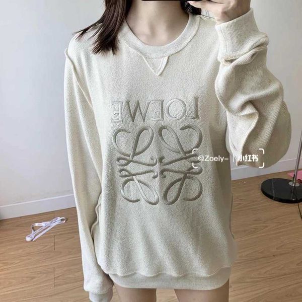 

hoodies loew's fashion sweatshirts designer hoodie letter printing pullover early autumn embroidered casual round neck long sleeve wear, Black