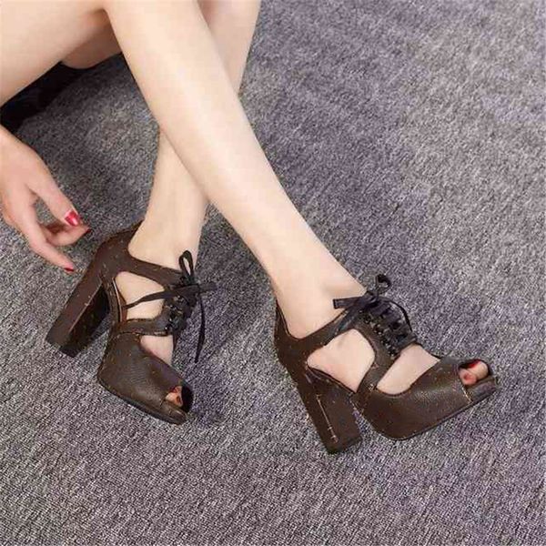 

sandals high heels fashion louiseity women summer square toe beach party cross lace up casual slippers viutonity 03-026, Black