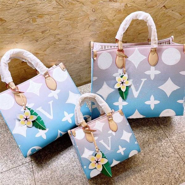 

designer bag bag hh designer s fashionable flower tote on the go brand gradient classic fresh solid color summer beach resort women shopping