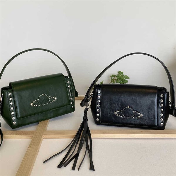 

vivi designer bags women tote bag fashion rivet totes black leather handbag lady square shoulder crossbody purse