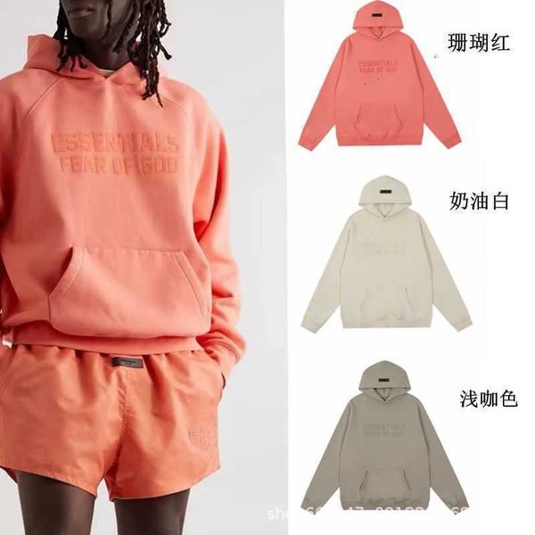 

hoodies hweatshirts 2022 new autumn and winter apparel essentials double thread fashion brand fog cream white plush hoodie women's ins, Black
