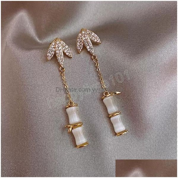 

dangle chandelier fashion opal bamboo dangle earrings vintage geometric crystal tassel earring women banquet wedding jewelry acces dh7kb, Silver