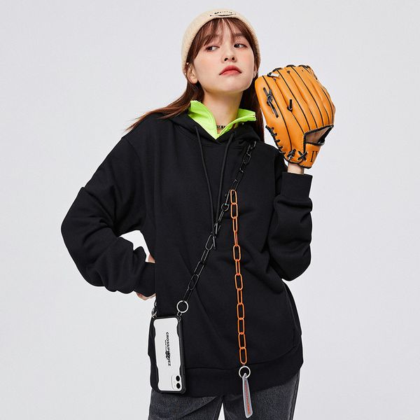 

womens hoodies sweatshirts semir hooded sweatshirt women autumn spring loose korean version winter womens solid base 221129, Black