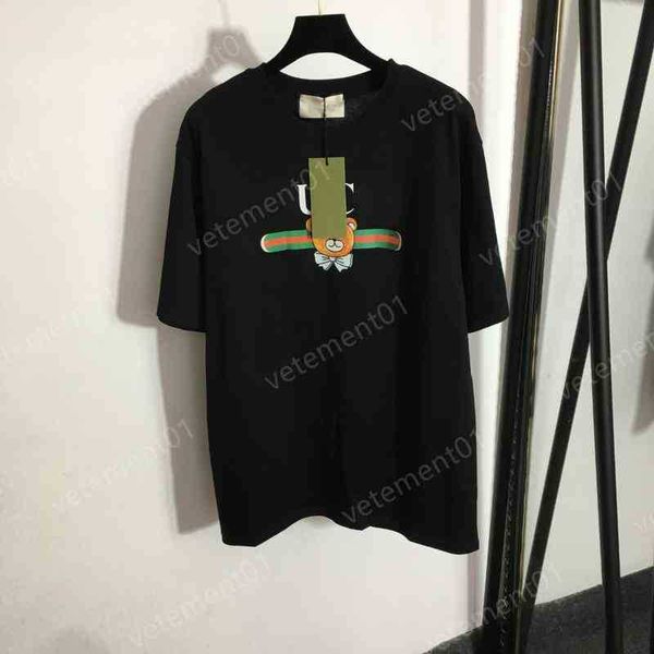 

designer womens t-shirts g..ci bear letter print casual all-match short-sleeved t-shirt luxury summer t shirts, White