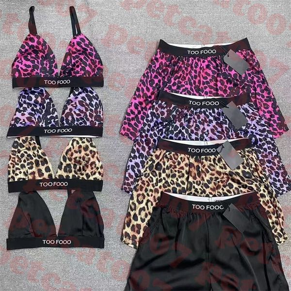 

leopard bra shorts womens swimsuit letter print bikini v neck tank ladies swimming trunks two piece