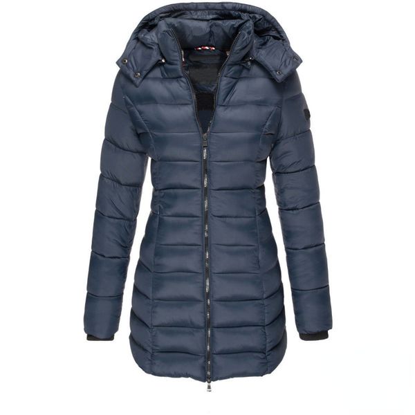 

women's down parkas winter coat women jacket cotton women's medium long coat cotton jacket warm hooded down coats female clothing, Black