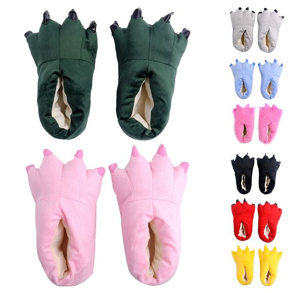 

slippers winter dinosaur claw plush animal cartoon monster foot for halloween gift christmas present 221128, Black
