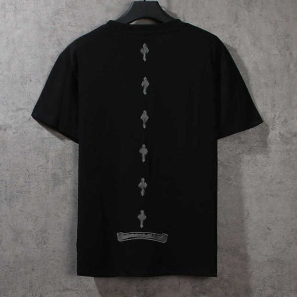 

men's luxury fashion t shirt brand tees men women sanskrit letter couple t-shirt sweatshirt horseshoe flower short sleeve polos cross, White;black