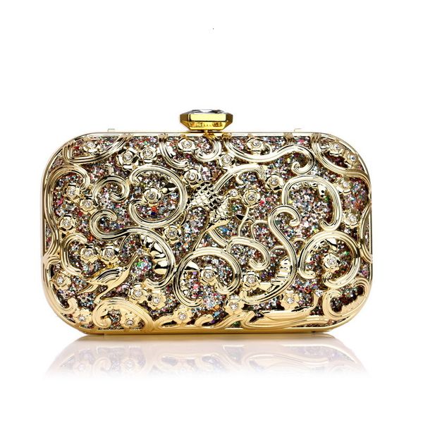 

evening bags handmade metal diamond women's luxury clutch purse party handbag wedding banquet female chain shoulder 221128