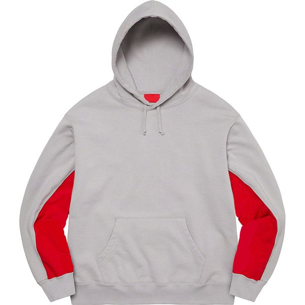 

22ss classic box men's hoodies cropped panels sweatshirt color matching splicing letter printed hooded pullover street fashion autumn w, Black