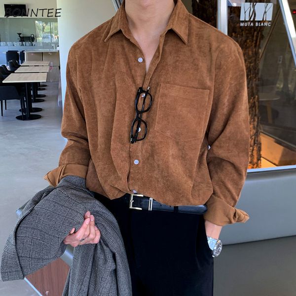 

men s casual shirts men corduroy vintage clothing korean style trendy handsome spring loose bf all match chemise homme harajuku leisure 221, White;black