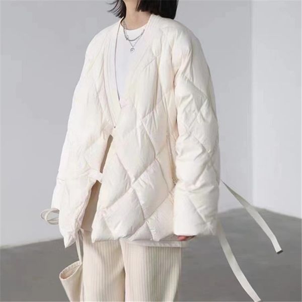 

womens down parkas wow winter and fall fashion white loose fit duck down coats 221129, Black