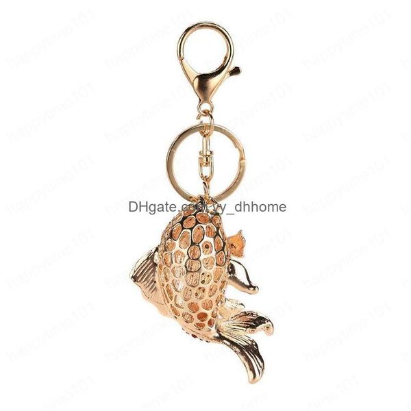 

key rings colorf crystal tail fish keychains handbag llaveros keyrings key chains purse bag pendant for car women ornaments drop del dhatk, Slivery;golden